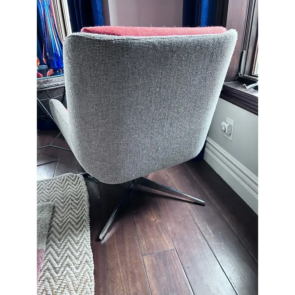 $3769 MCM Herman Miller + NaughtOne Hush Chair Orange Gray Chrome Swivel Chair